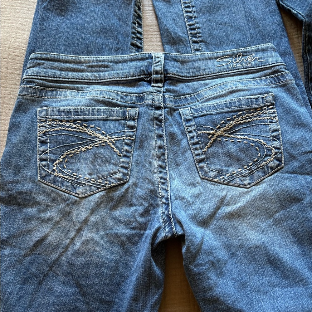 2 Pairs! Silver Jeans Women's Boot Cut Jeans - Dark Blue - Picture 9 of 9